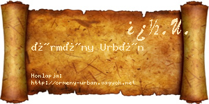 Örmény Urbán névjegykártya
